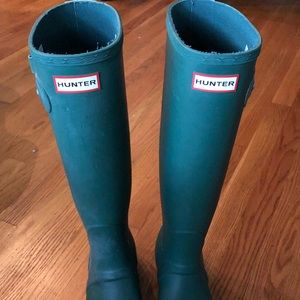 Dark green tall Hunter Boots